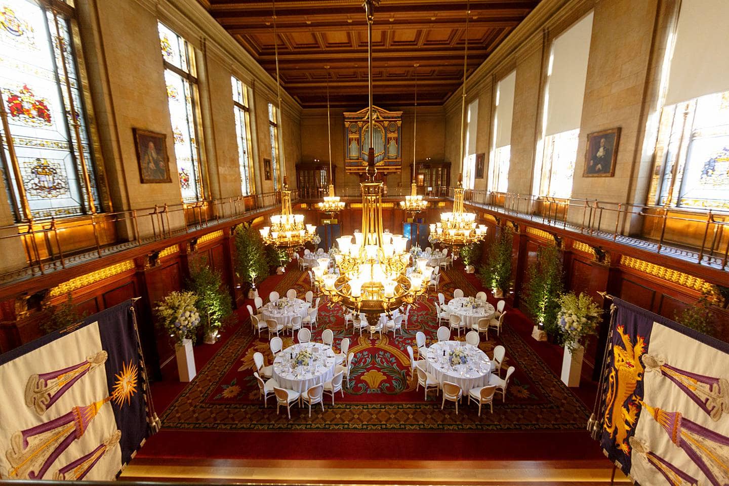Merchant Taylors Hall wedding set up
