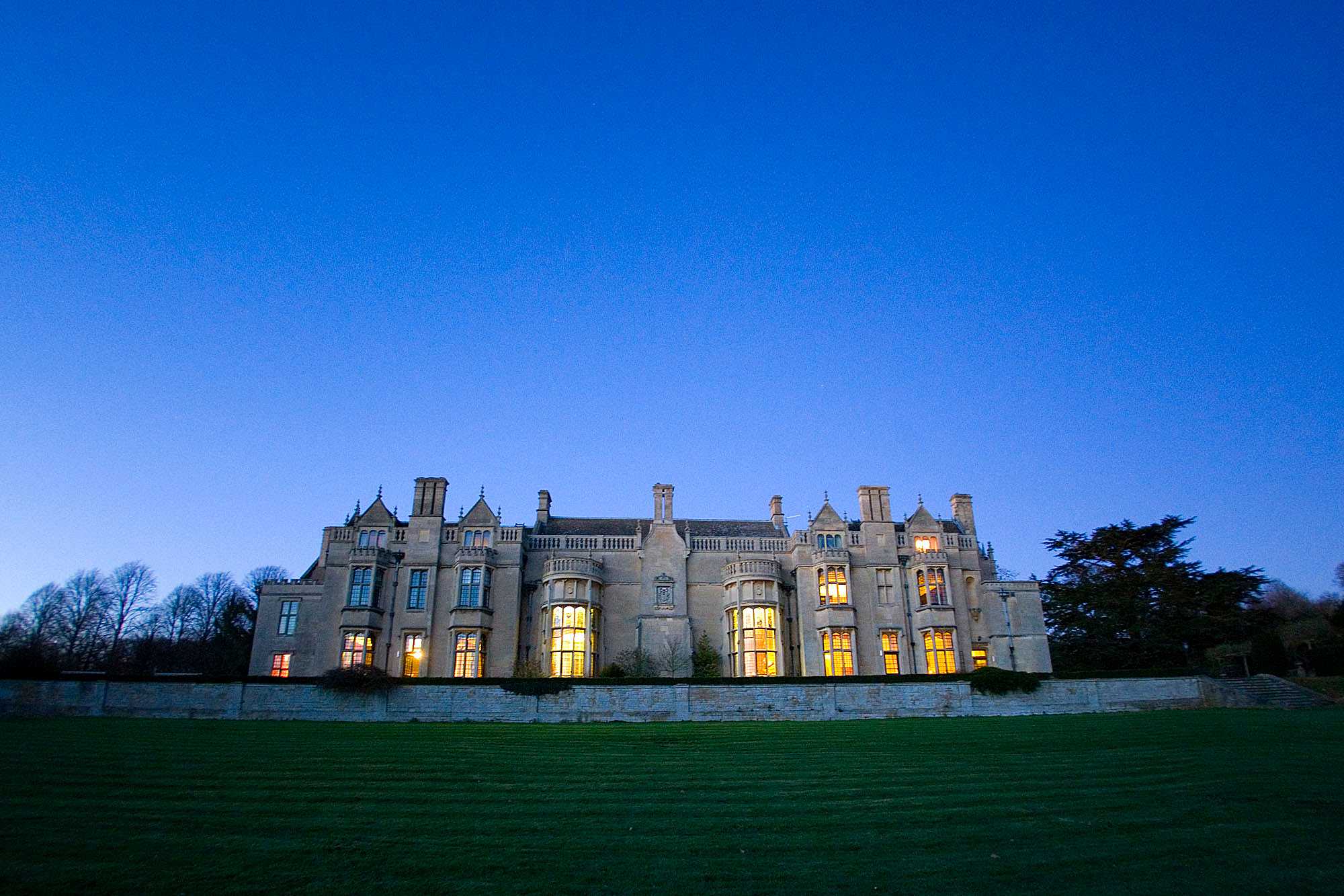 Rushton Hall at night