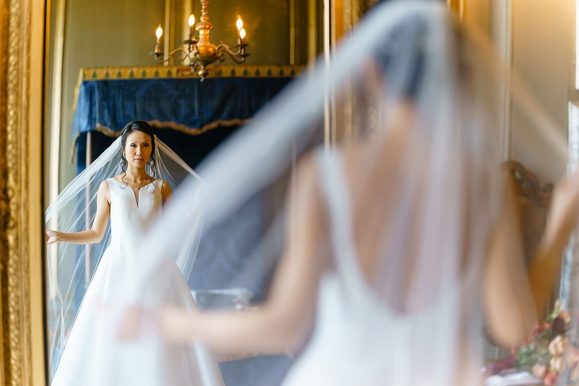 Beautiful bride getting ready at Glemham Hall