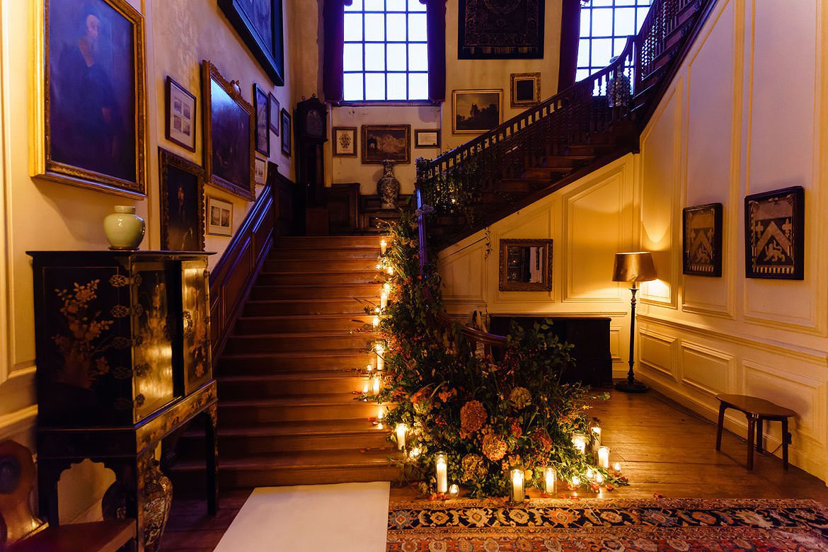 Glemham Hall staircase at night