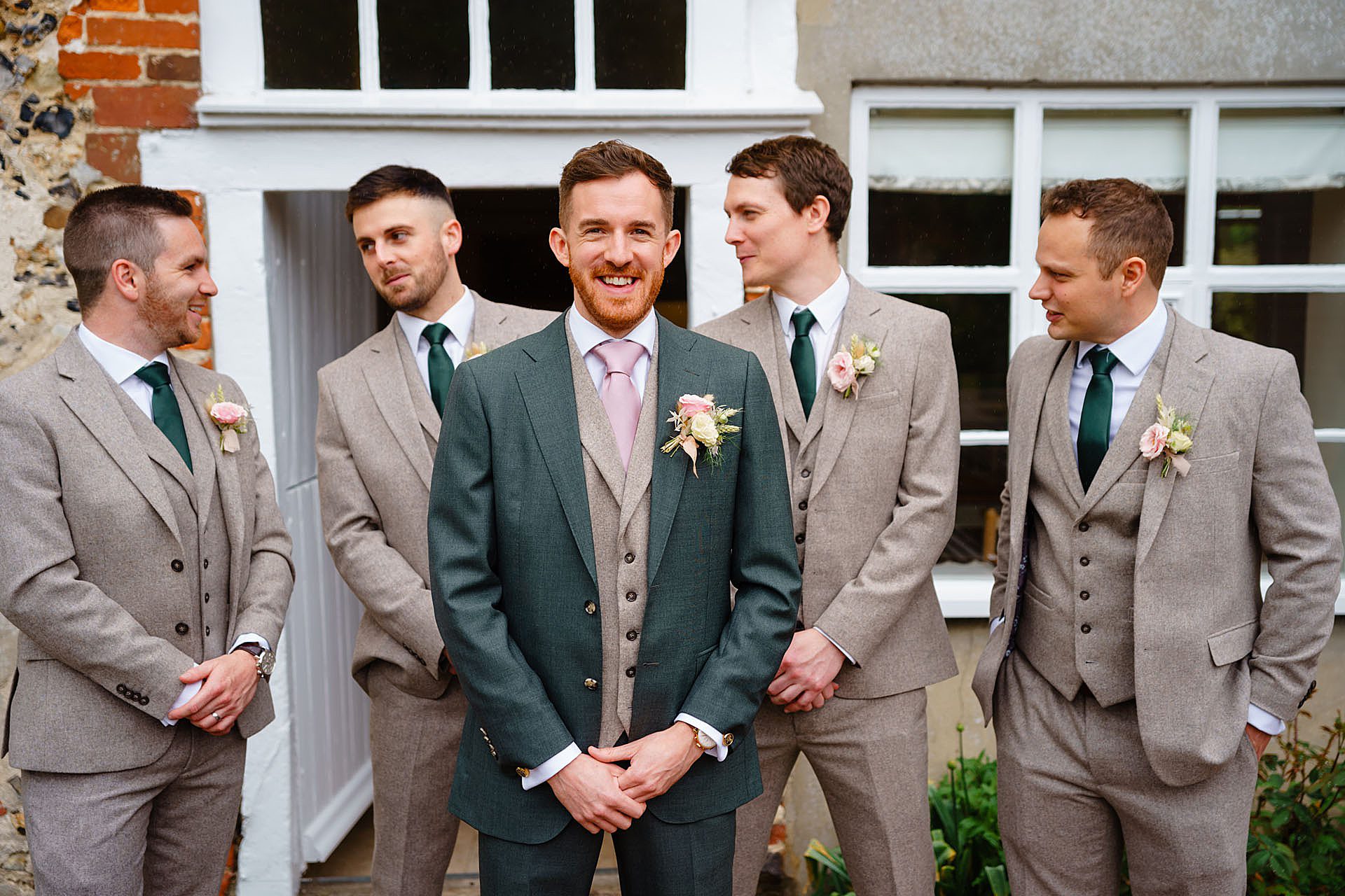 groom at Bruisyard Hall spring wedding