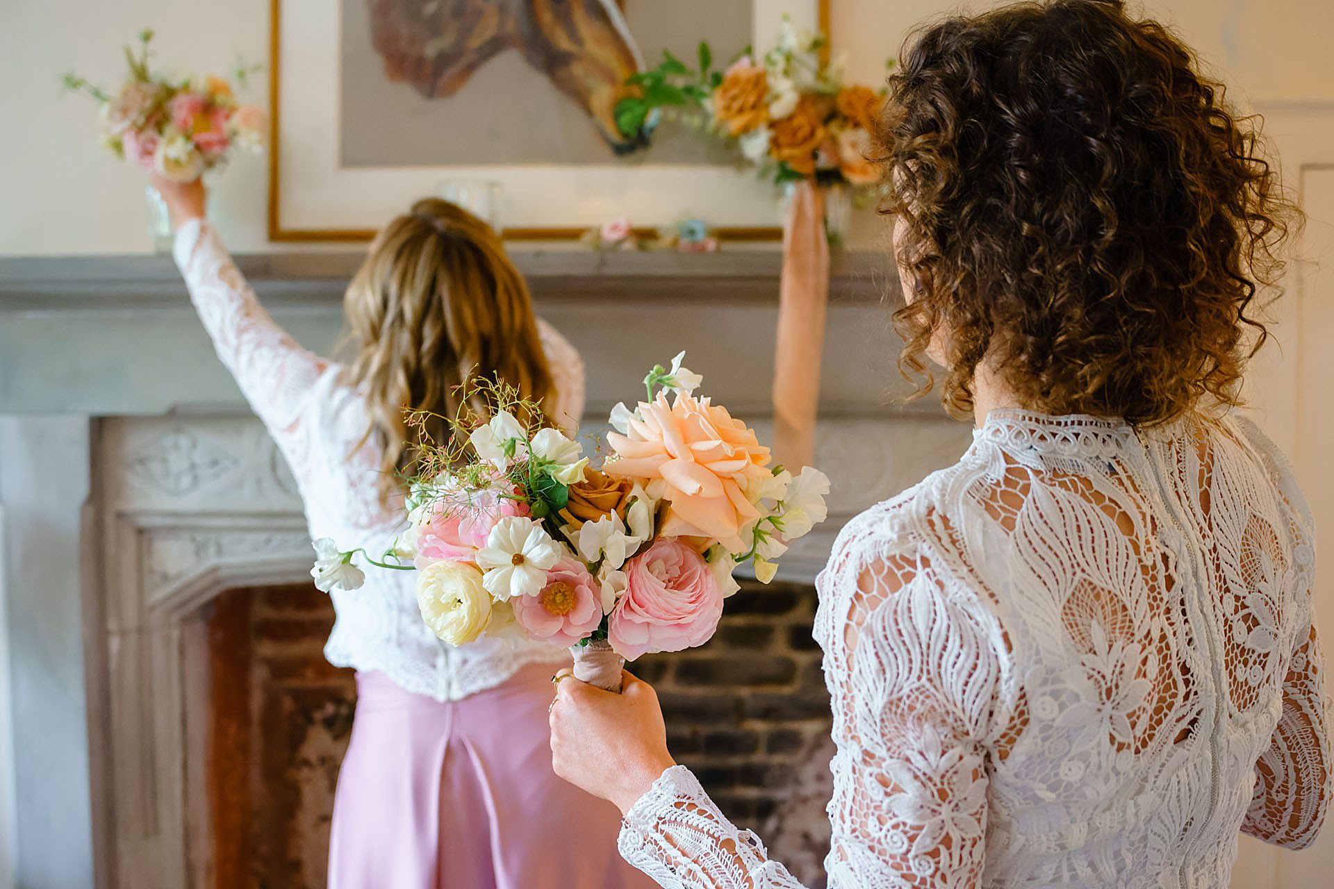 Bruisyard Hall spring wedding bouquets