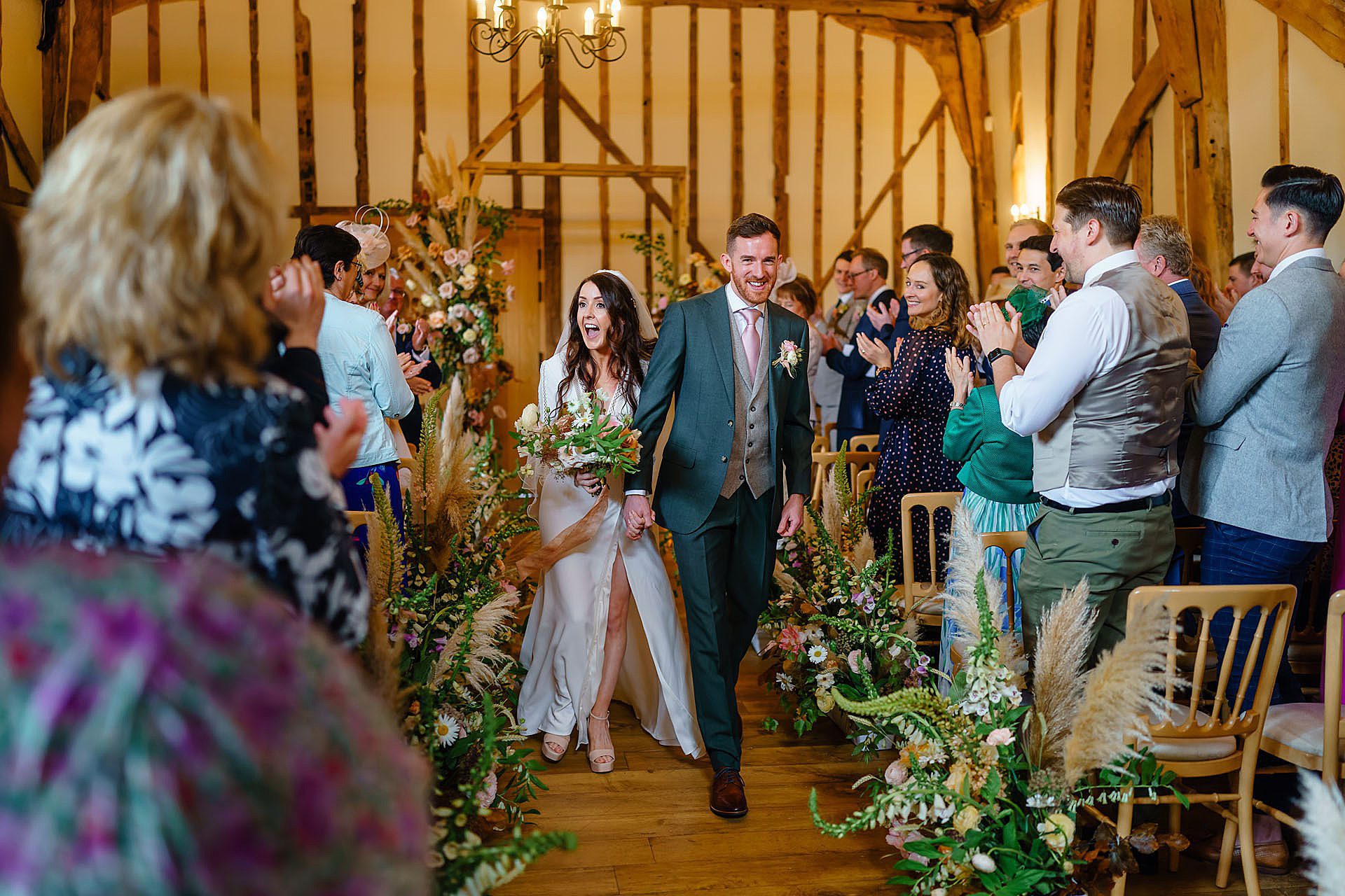 walking down the aisle after the wedding ceremony