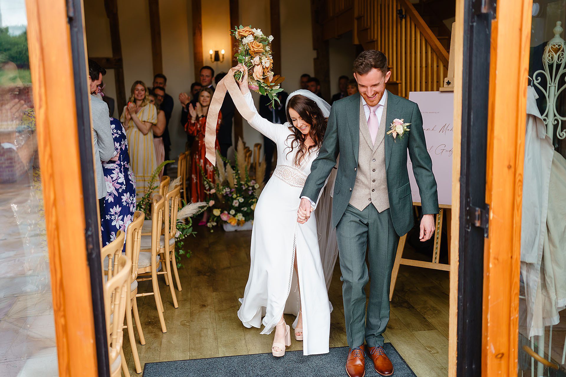 walking down the aisle after the wedding ceremony
