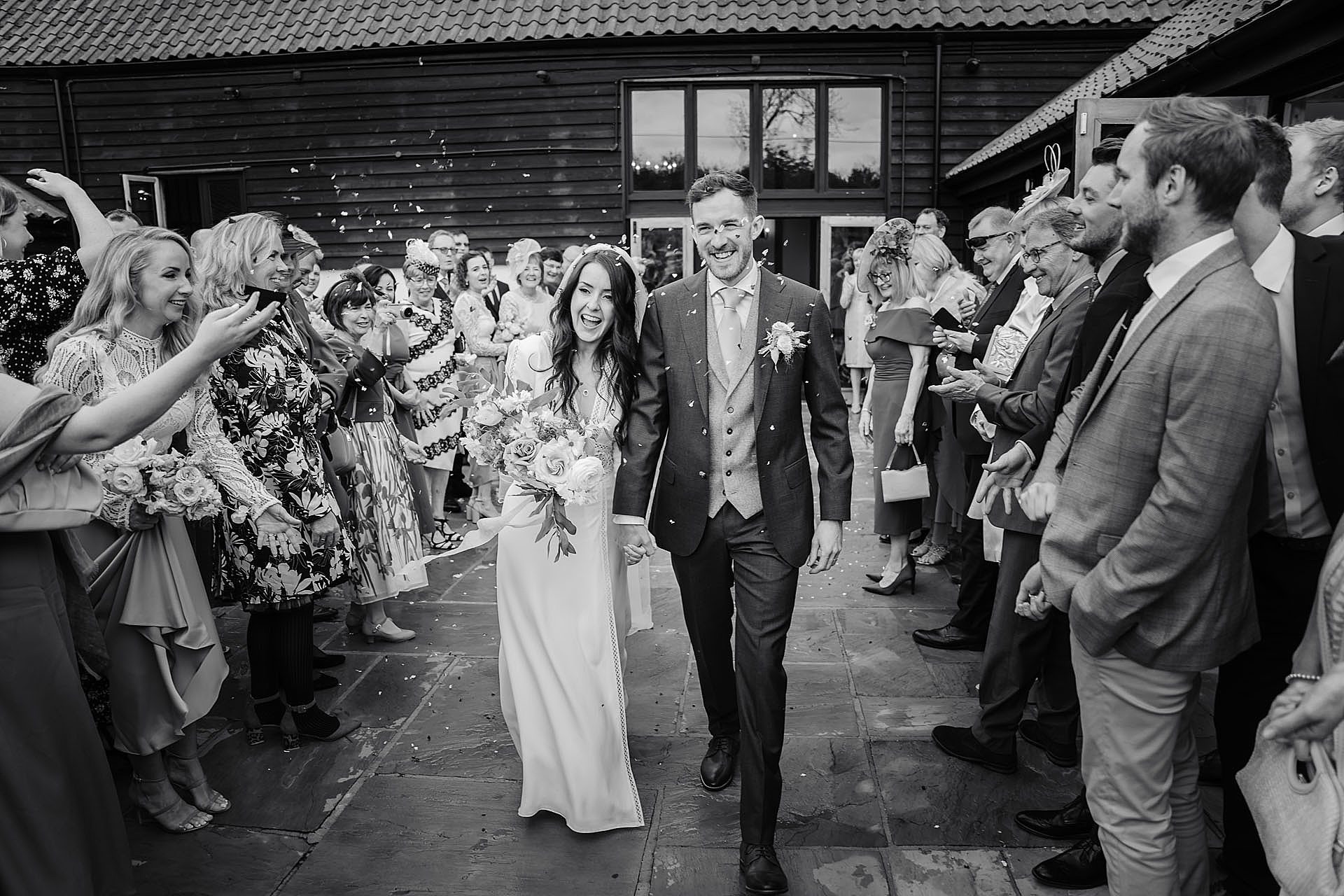 confetti photo at Bruisyard hall spring wedding