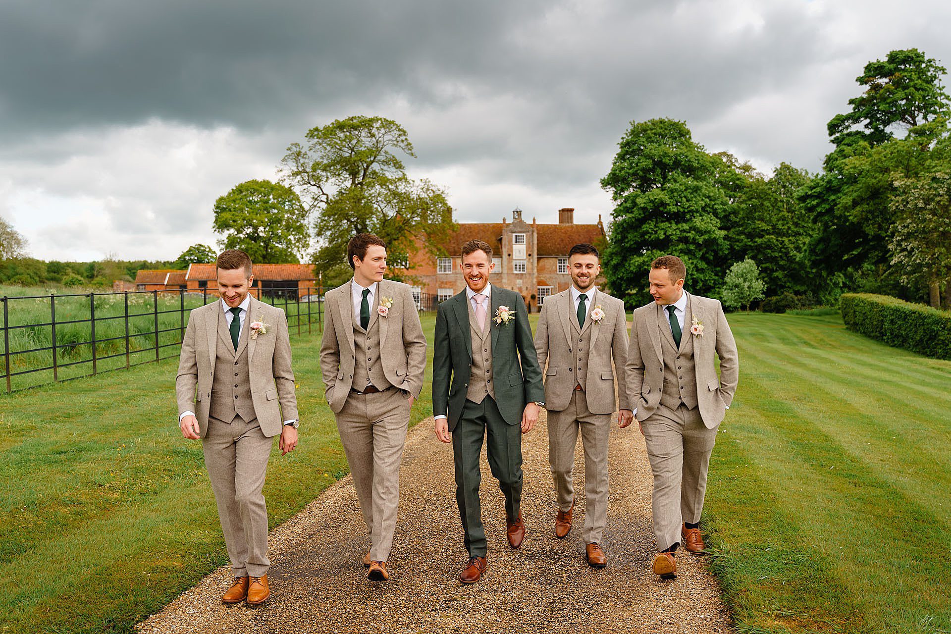Ushers at Bruisyard Hall spring wedding