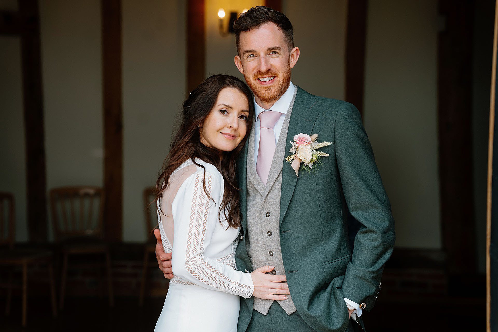 very happy Bruisyard bride and groom