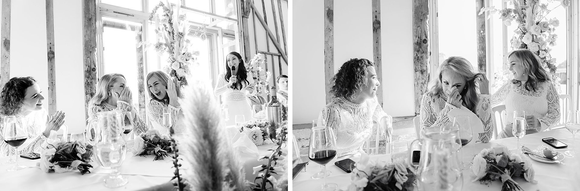 bride giving a speech at her Bruisyard wedding