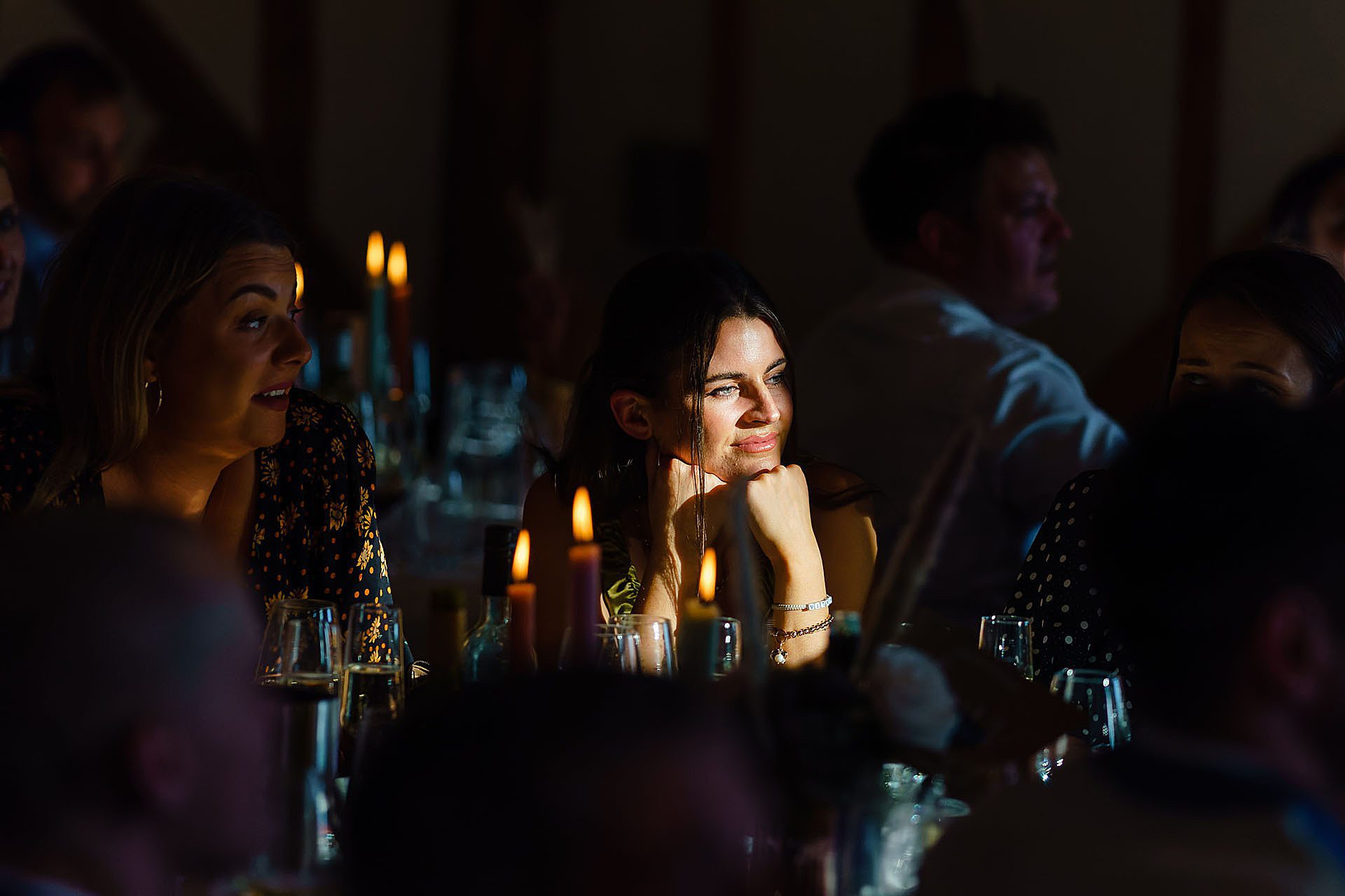 dramatic photo of guest listening to Bruisyard speeches