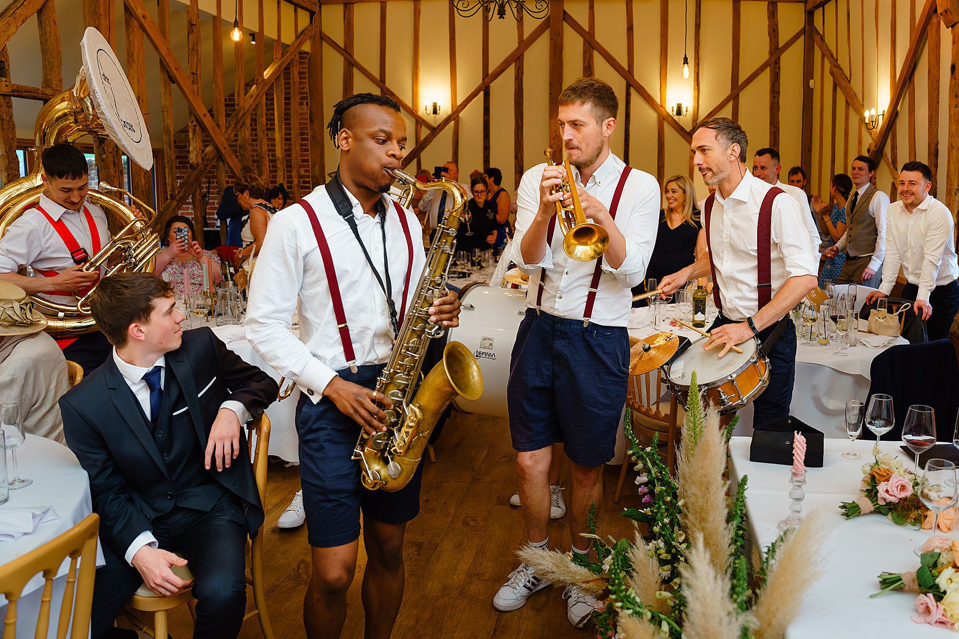 Das Brass wedding band at Bruisyard Hall