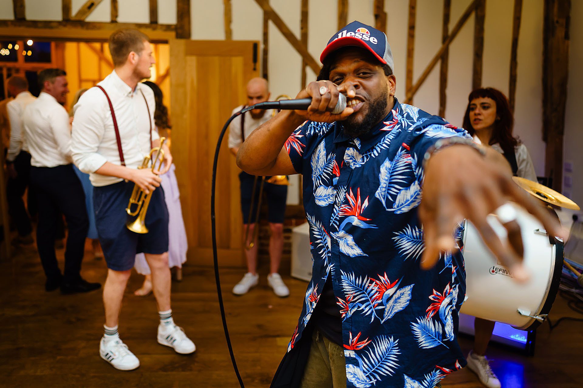 rapper singing at Bruisyard country estate wedding