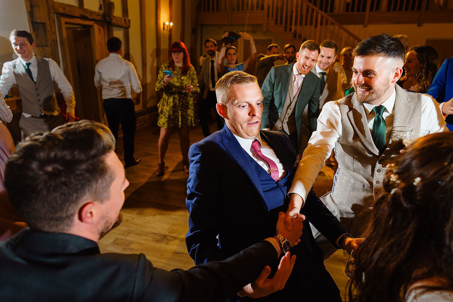 limbo dancing at Bruisyard Hall wedding