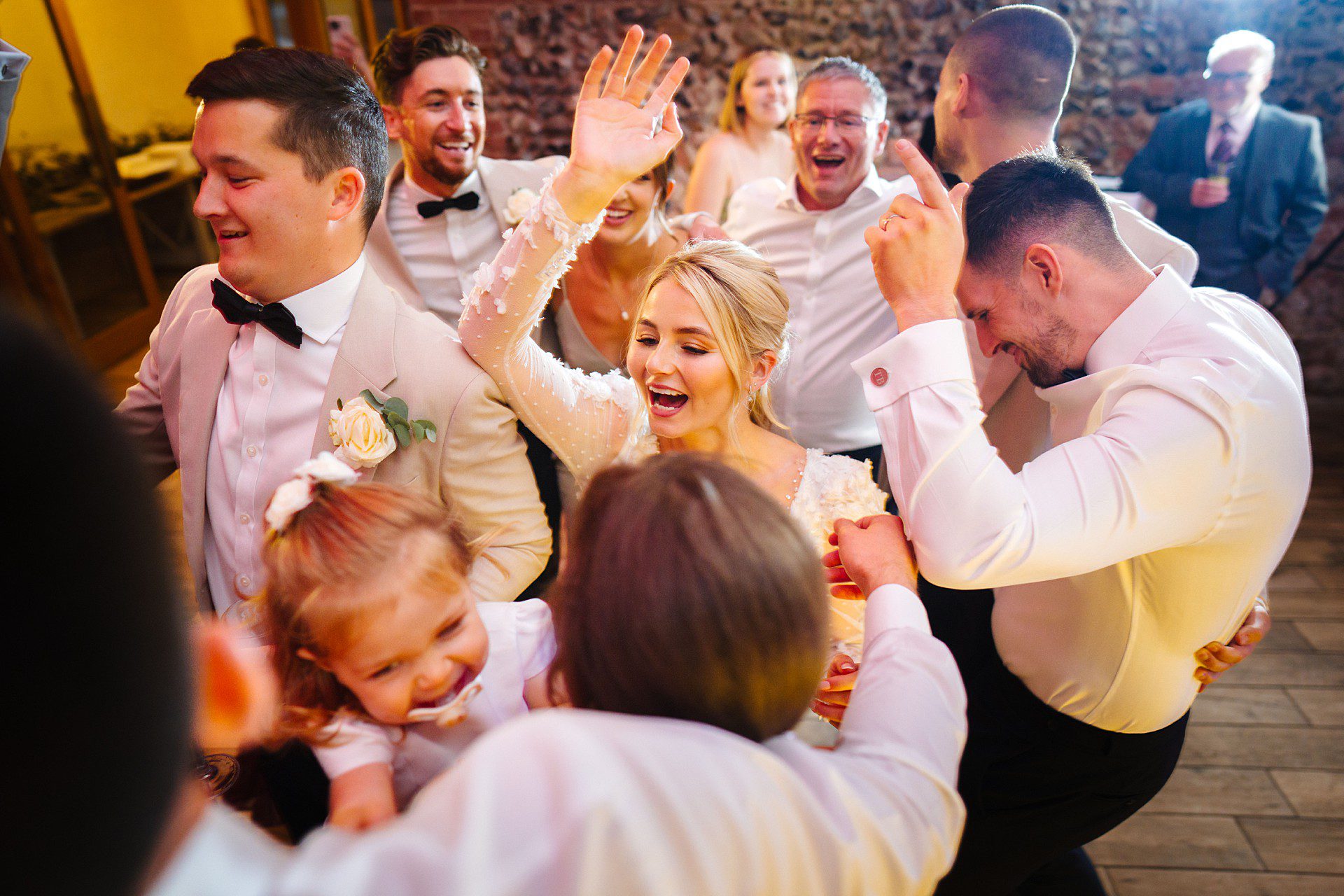 bride on the dance floor at Bressingham Hall wedding