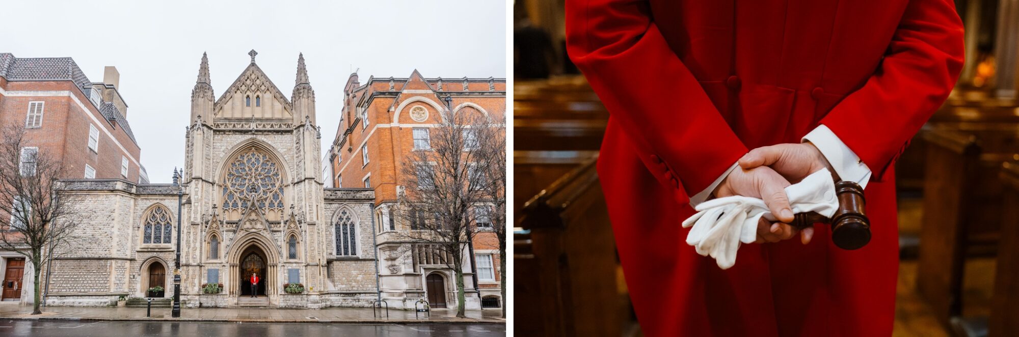 Farm Street Church wedding in winter
