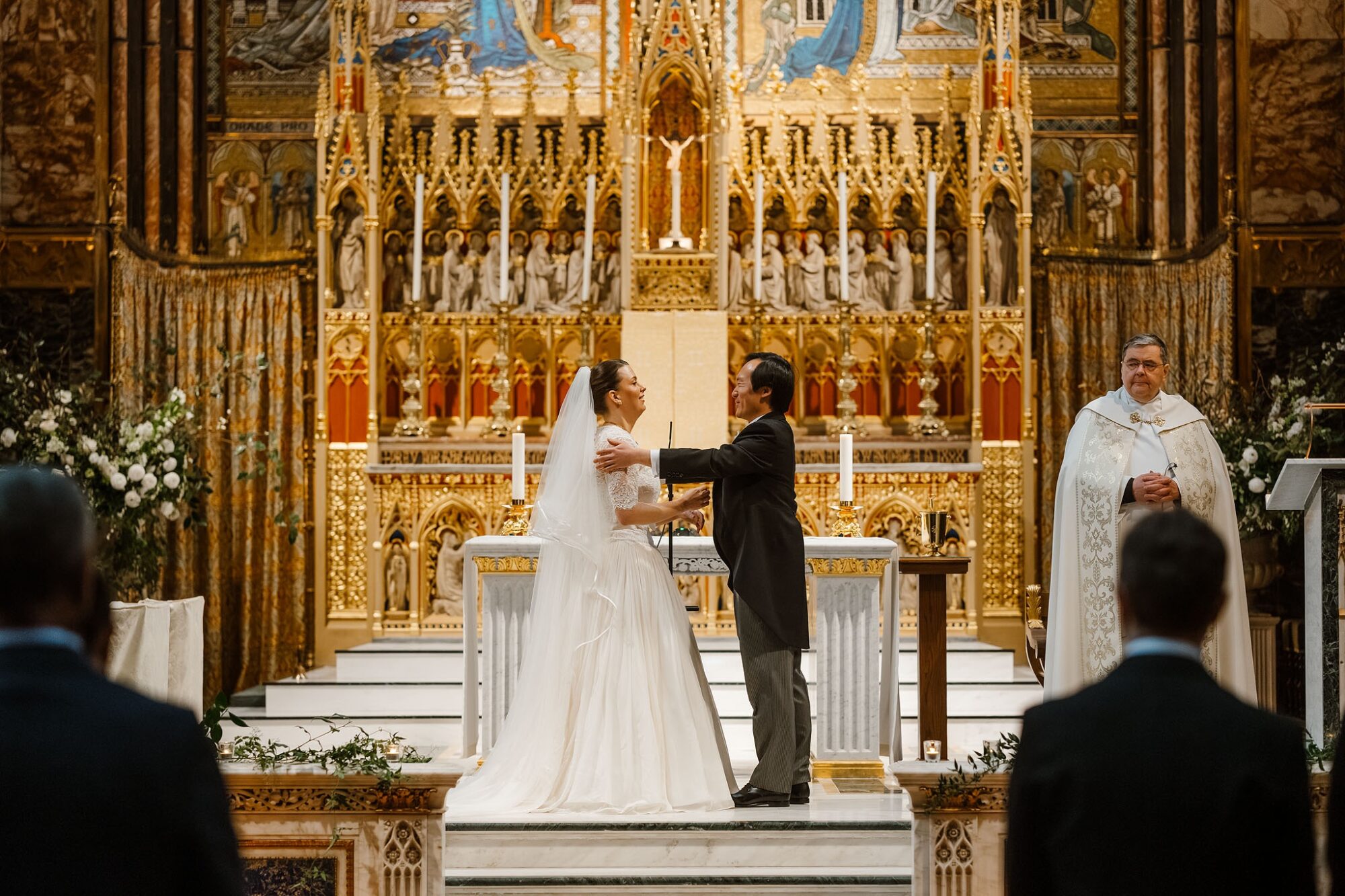 Farm Street Church wedding in winter