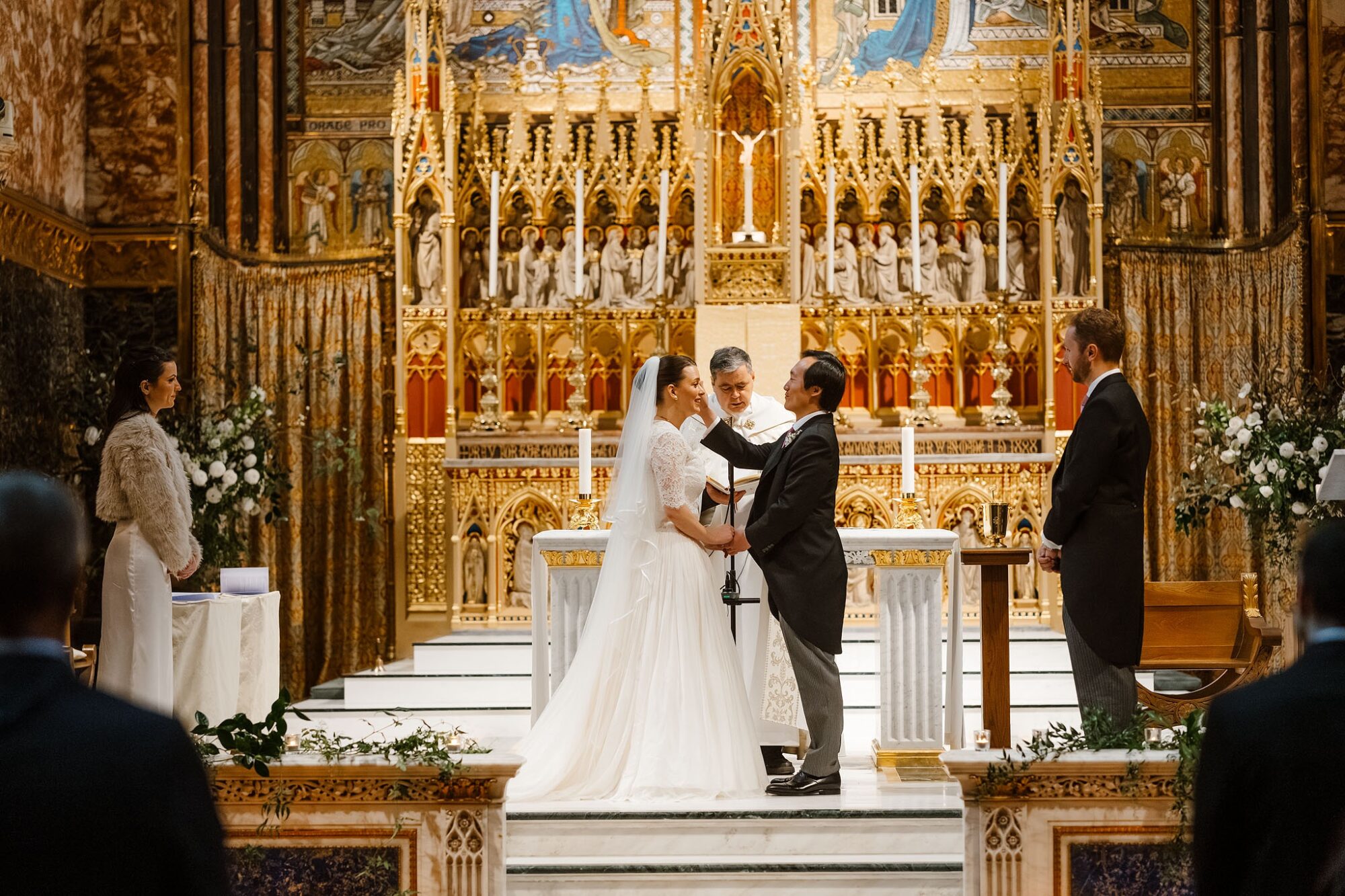 Farm Street Church wedding in winter